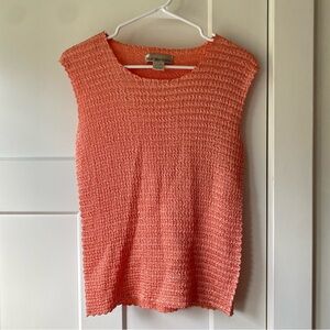 Dressbarn Coral Crinkle Tank Top